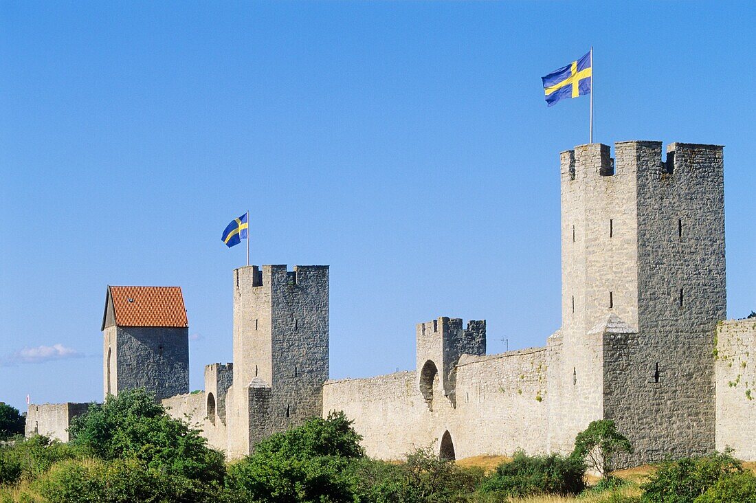 Sweden, Gotland island, World Heritage Site, Visby city walls
