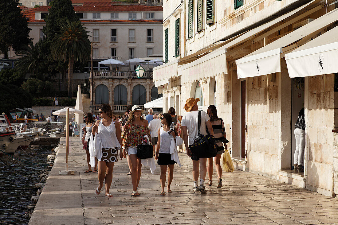 Harbor promenade, Hvar town, Hvar, Split-Dalmatia, Croatia