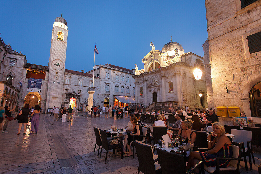 St.-Blasius-Kirche, Sv. Vlaha, am Abend, Luza Platz, Dubrovnik, Dubrovnik-Neretva, Dalmatien, Kroatien