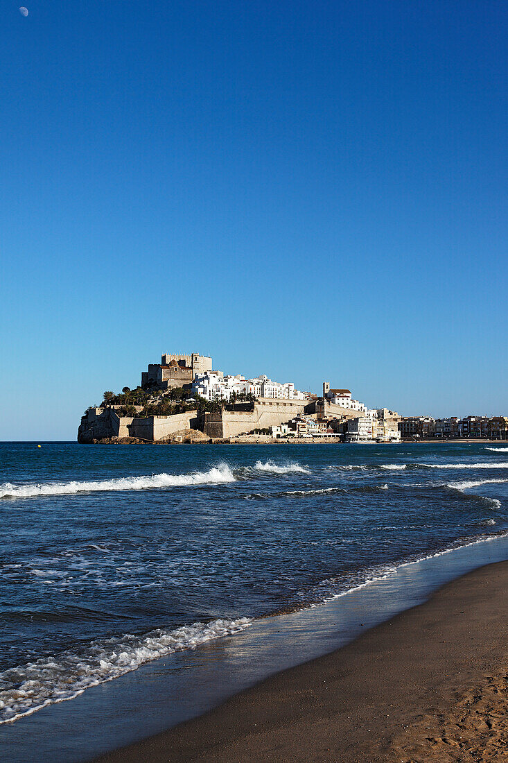 Altstadt mit Burg, Peniscola, Valencia, Costa del Azahar, Provinz Castello, Spanien