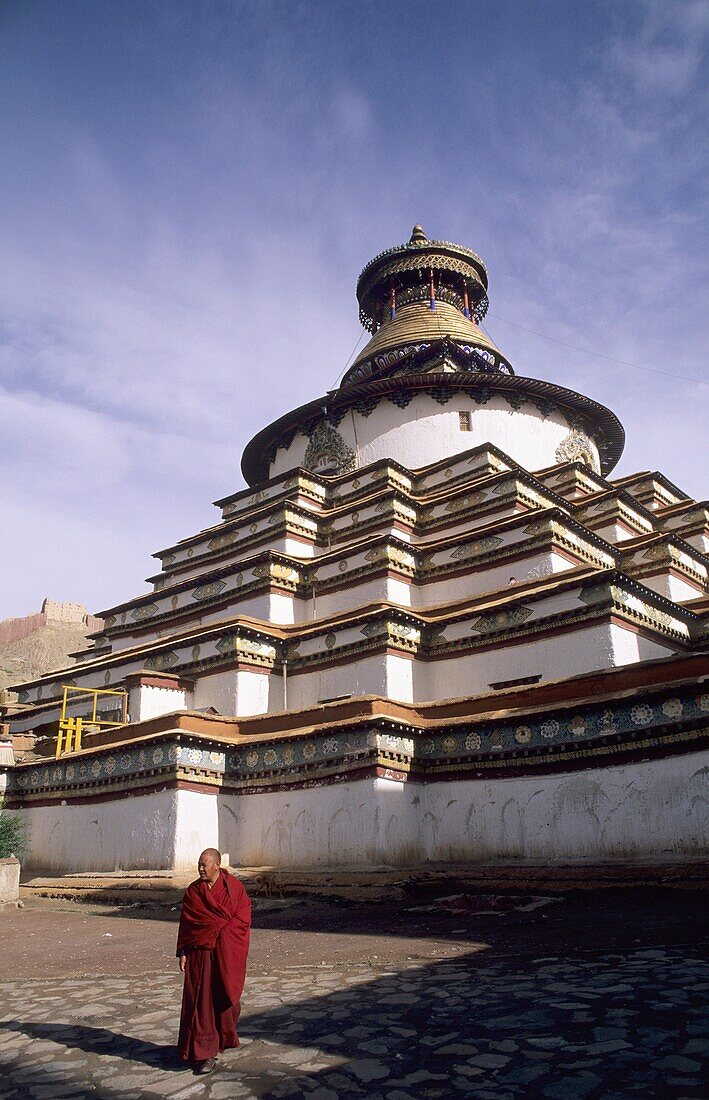 The Kumbum Stupa in Gyantse, Tibet, was the centerpiece of Palkhor Chode Monastery The stupa's name means, Place of a Thousand Images