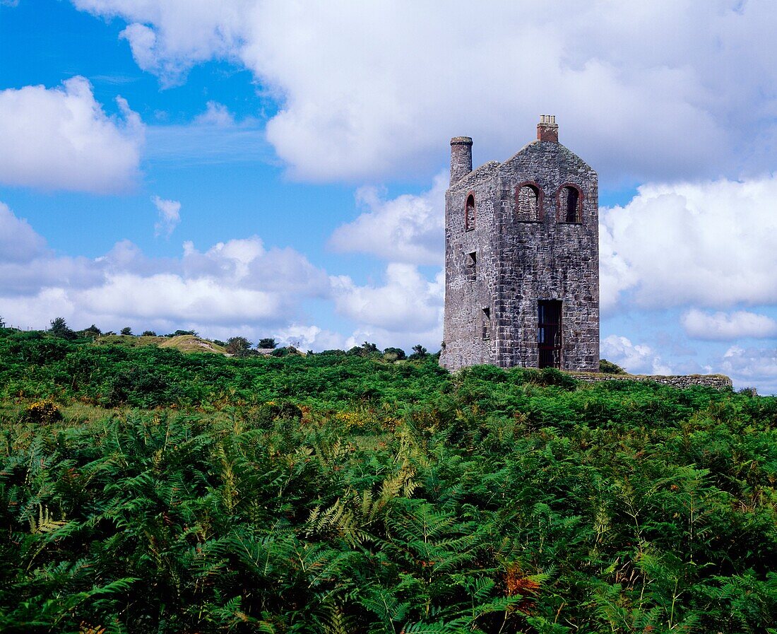 South Wheal Phoenix engine house, now the Heritage Centre, on Bodmin Moor at Minions, Cornwall, England, United Kingdom