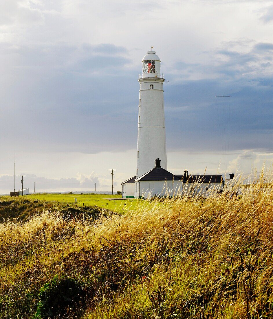 The lighthouse at Nash Point near Marcross on the Glamorgan Heritage Coast of South Wales overlooking the Bristol Channel
