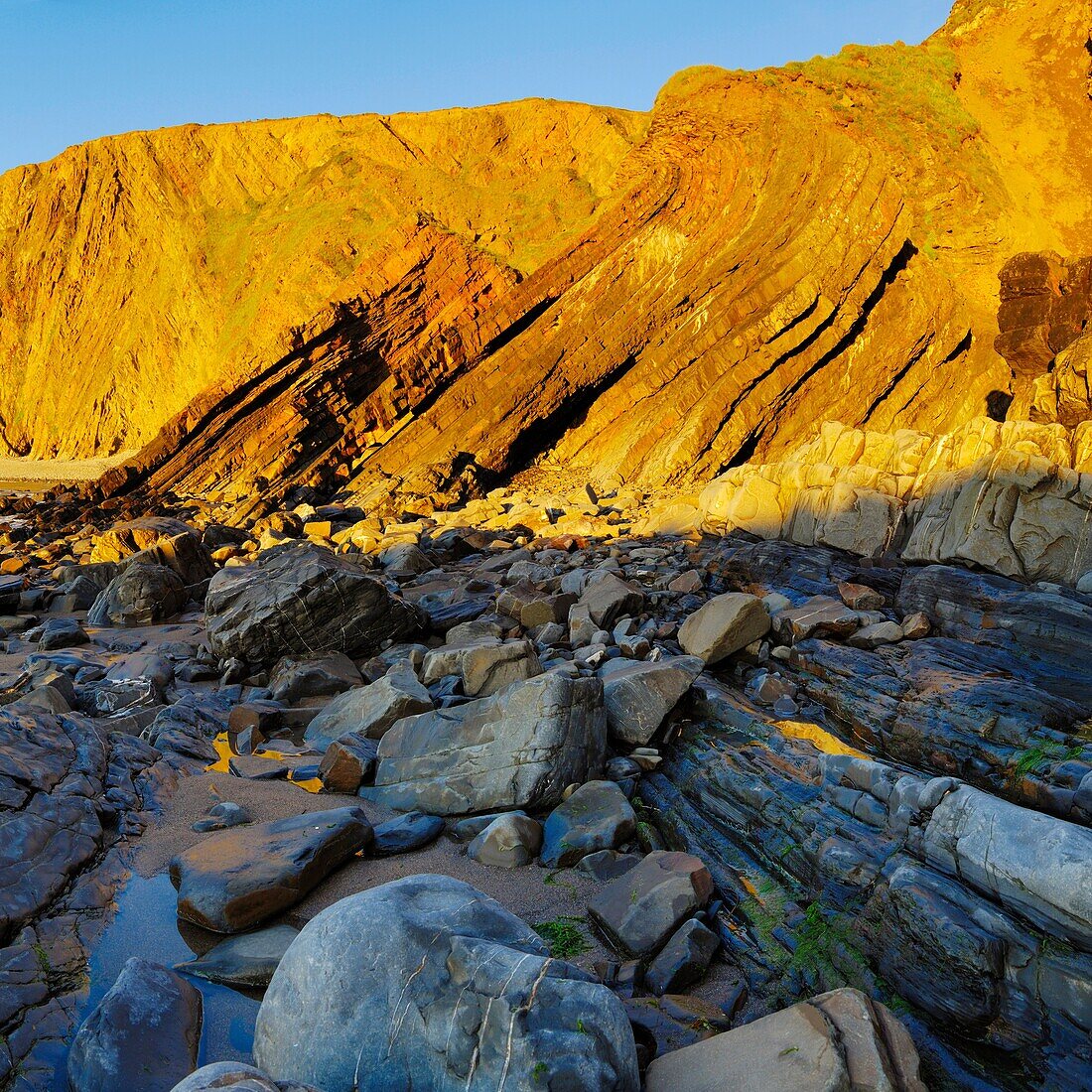 Hartland Quay on the Hartland peninsular Heritage Coast of North Devon, England, United Kingdom