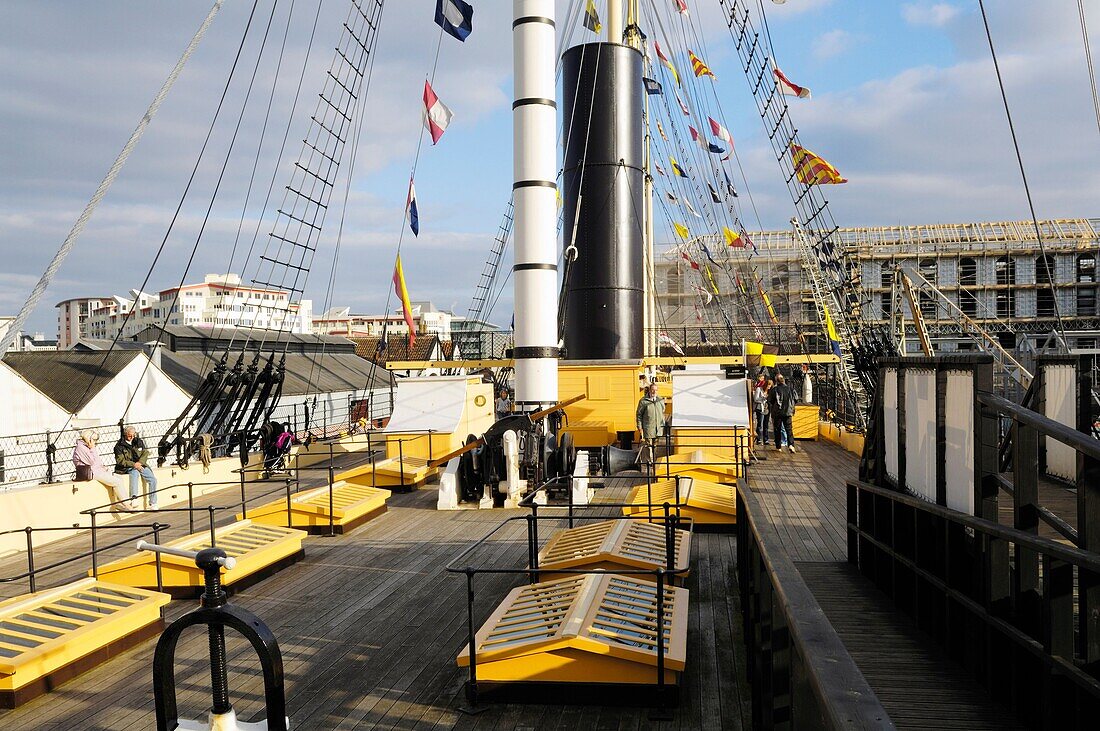 The deck of the SS Great Britain in Great Western Dockyard, Bristol, England, United Kingdom