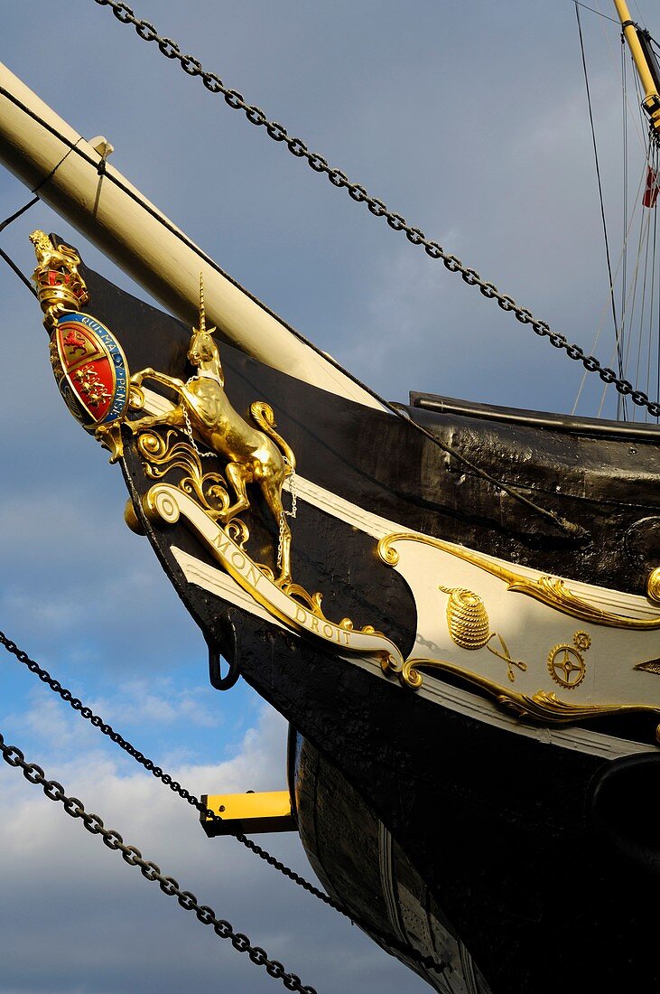 The iron bow of the SS Great Britain in the Great Western Dockyard, Bristol, England, United Kingdom