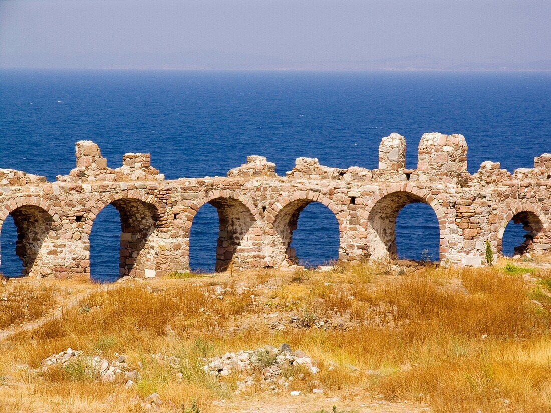 fortress, mytilini, lesbos island, north west aegean, greece, europe