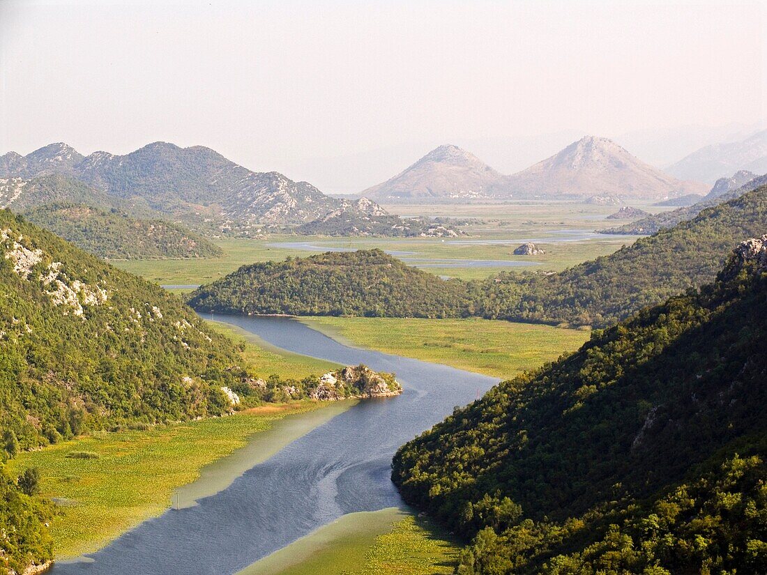 europe, montenegro, panorama with rijeka crnojevica