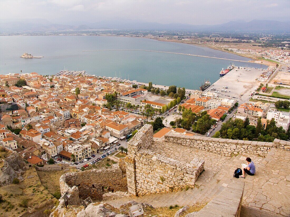 europe, greece, peloponnese, nafplio, fortress of palamidi