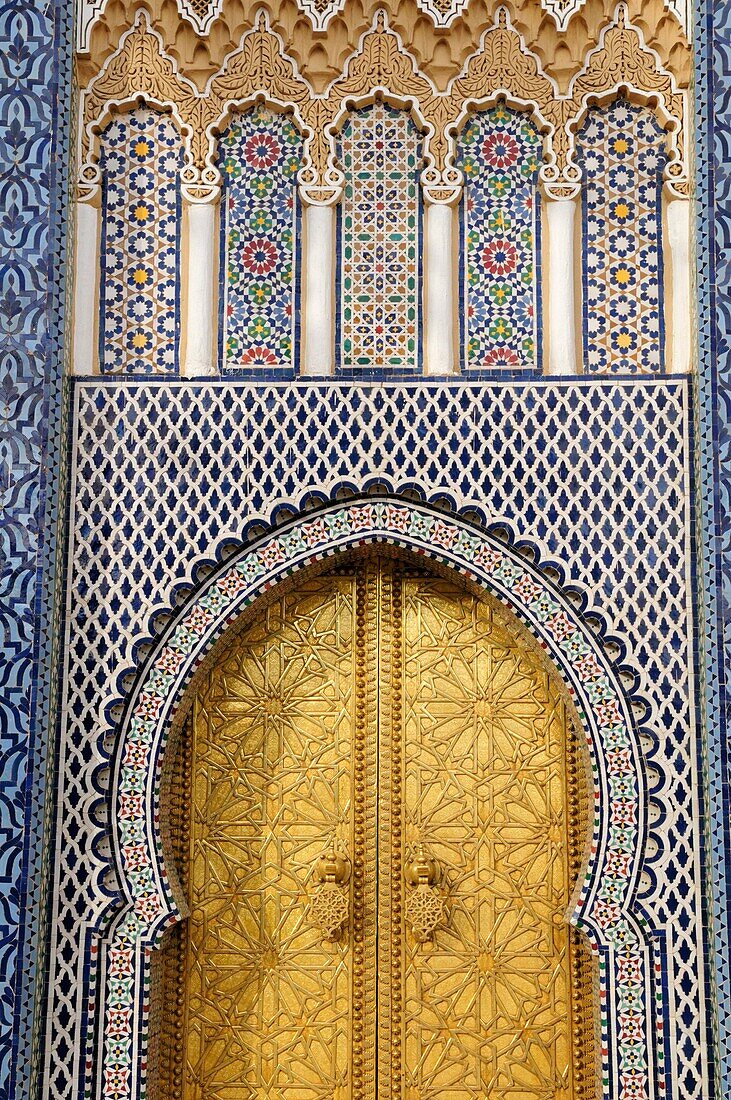 Dar el Makhzen, Royal Palace Gates Detail, Fez, Morocco