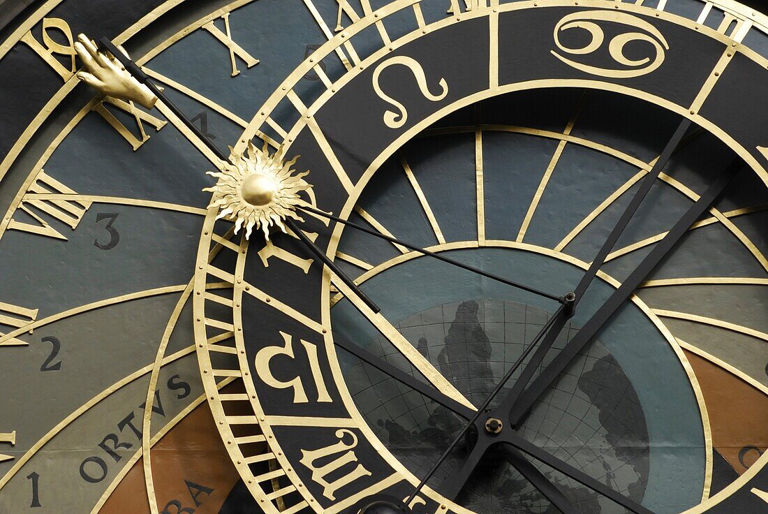 Czech Republic, Prague, Detail of the Astronomical Clock