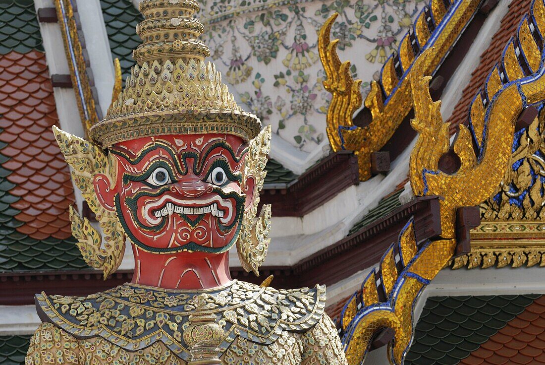Mythical Giant at Wat Phra Kaew, Bangkok, Thailand, Asia