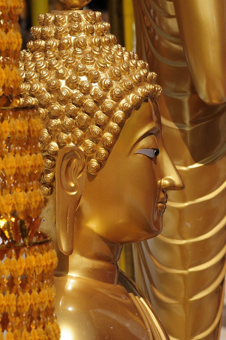 Detail of Buddha Statue, Wat Phra That Doi Suthep, Chiang Mai, Thailand, Southeast Asia