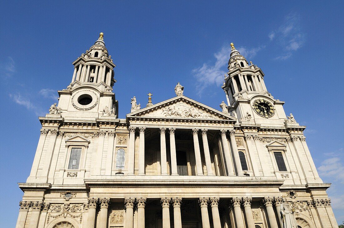 The West Front of St Pauls Cathedral, London, England, UK