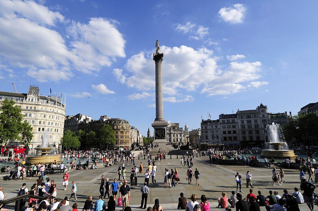 Trafalgar Square and Nelson's Column, London, England, UK