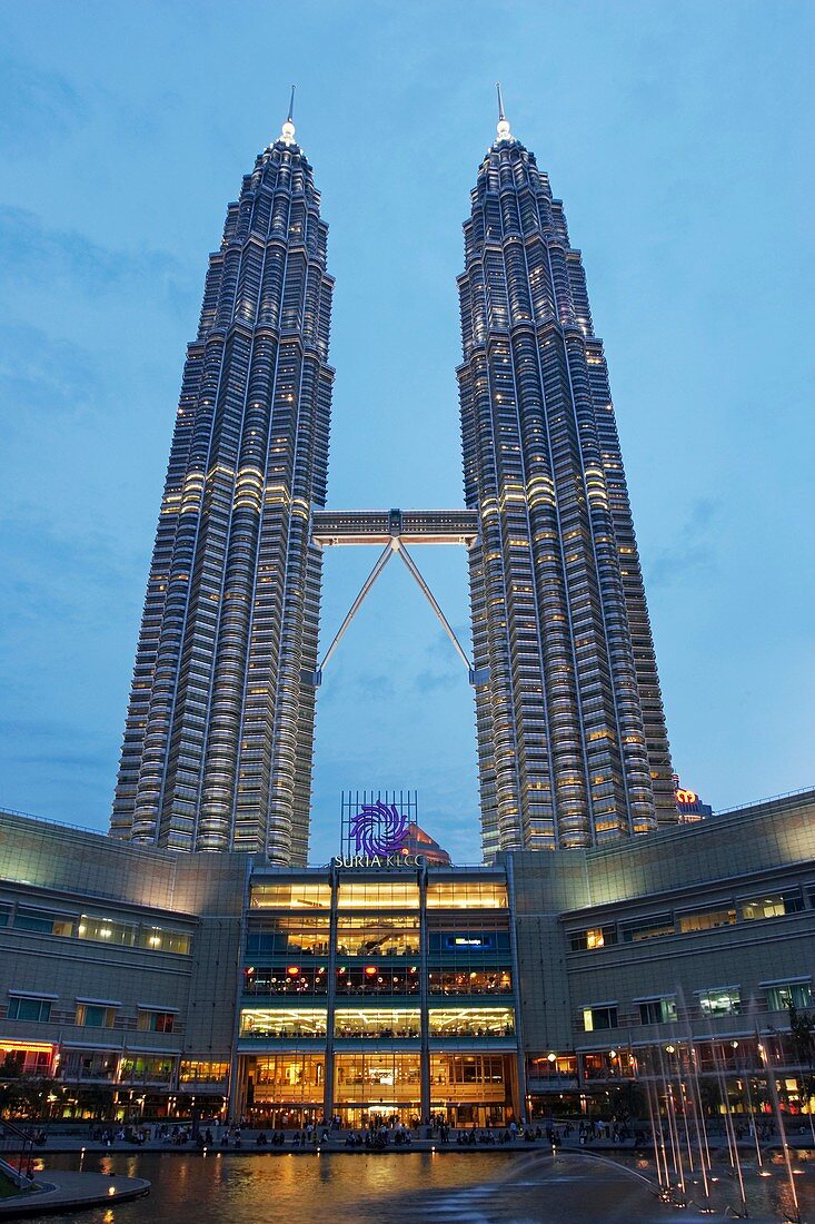 Petronas Twin Towers at dusk Kuala Lumpur, Malaysia