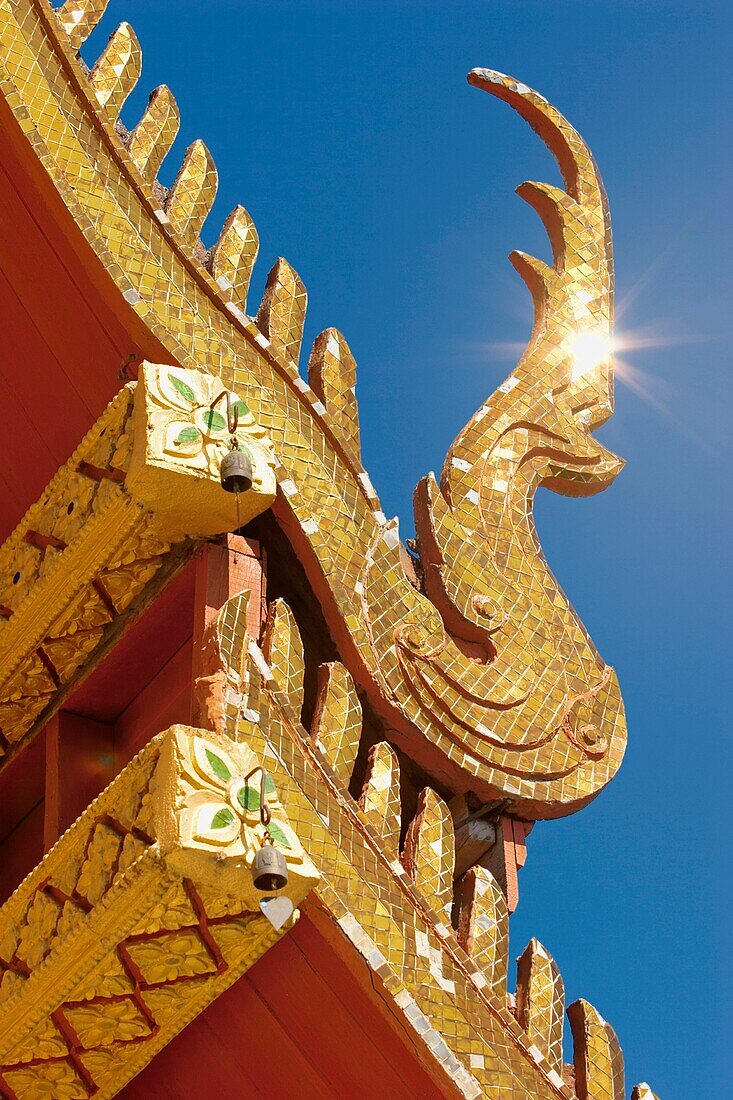 Naga finial and part of the roof Wat Phrathat Doi Suthep temple, Chiang Mai, Thailand