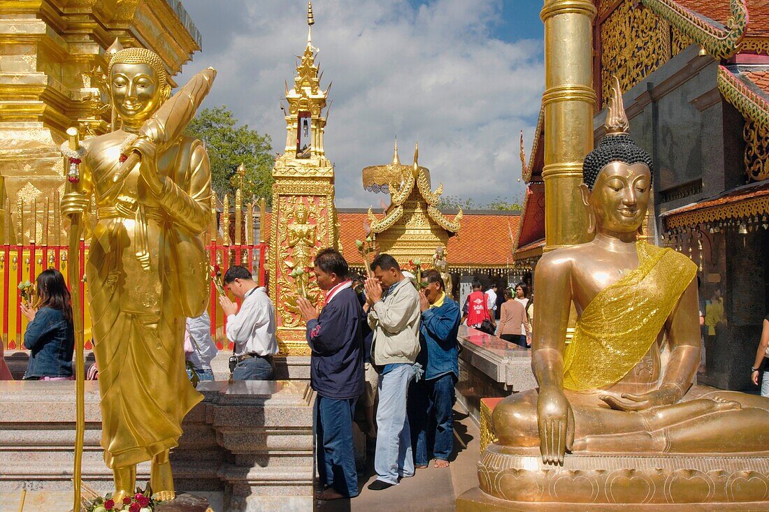 Buddha images in Wat Phrathat Doi Suthep Chiang Mai, Thailand