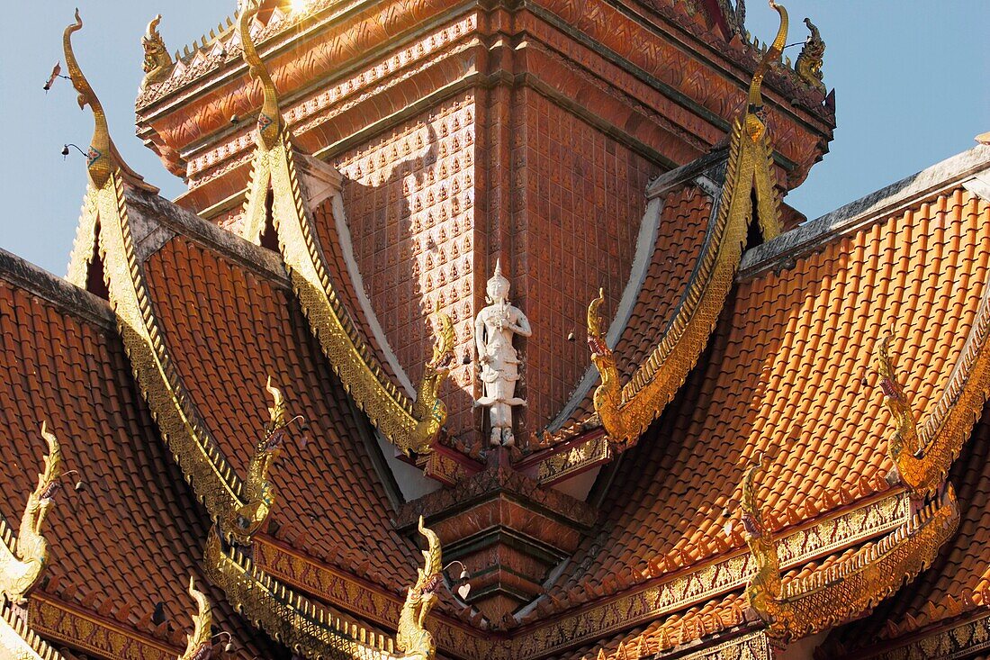 Part of the roof of Wat Bupparam Chiang Mai, Thailand