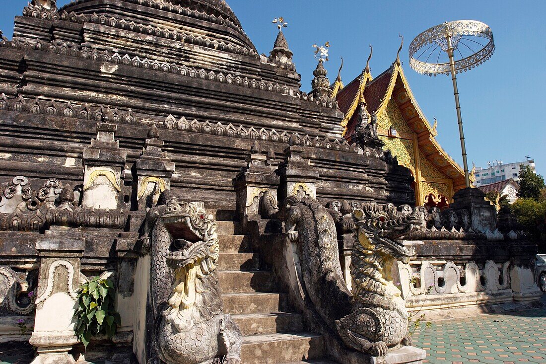 The base of the main chedi Wat Chetawan Chiang Mai, Thailand