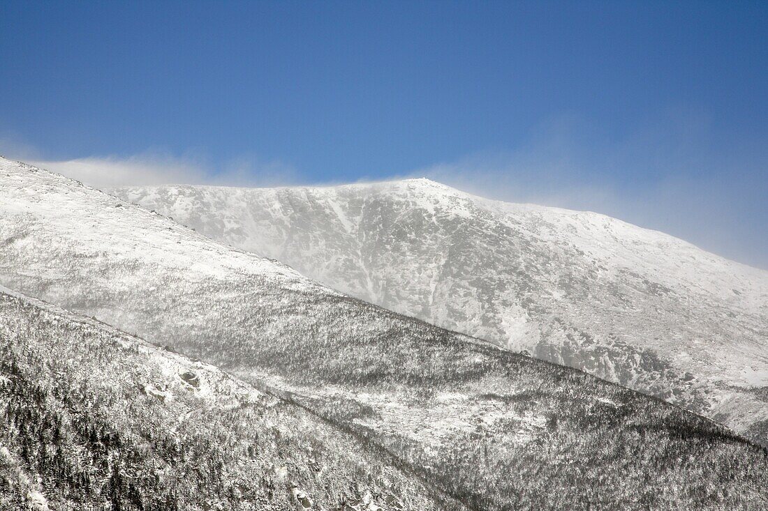 Huntington Ravine from Boott Spur Link Trail during the early winter months in the scenic landscape of the White Mountains, New Hampshire USA