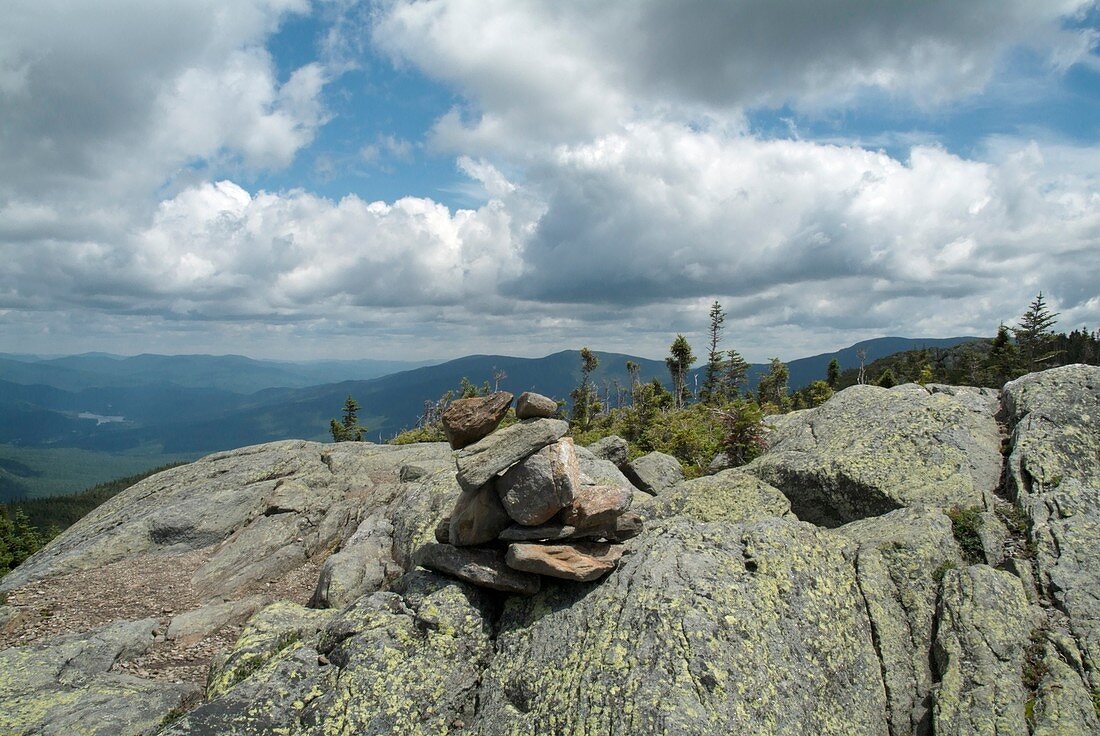 Scenic views from Howker Ridge Trail in the scenic landscape of the White Mountain National Forest of New Hampshire USA
