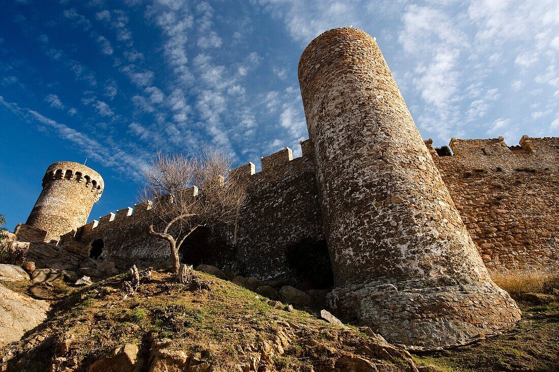 Wall and towers of Tossa de Mar Costa Brava La Selva Girona Catalunya