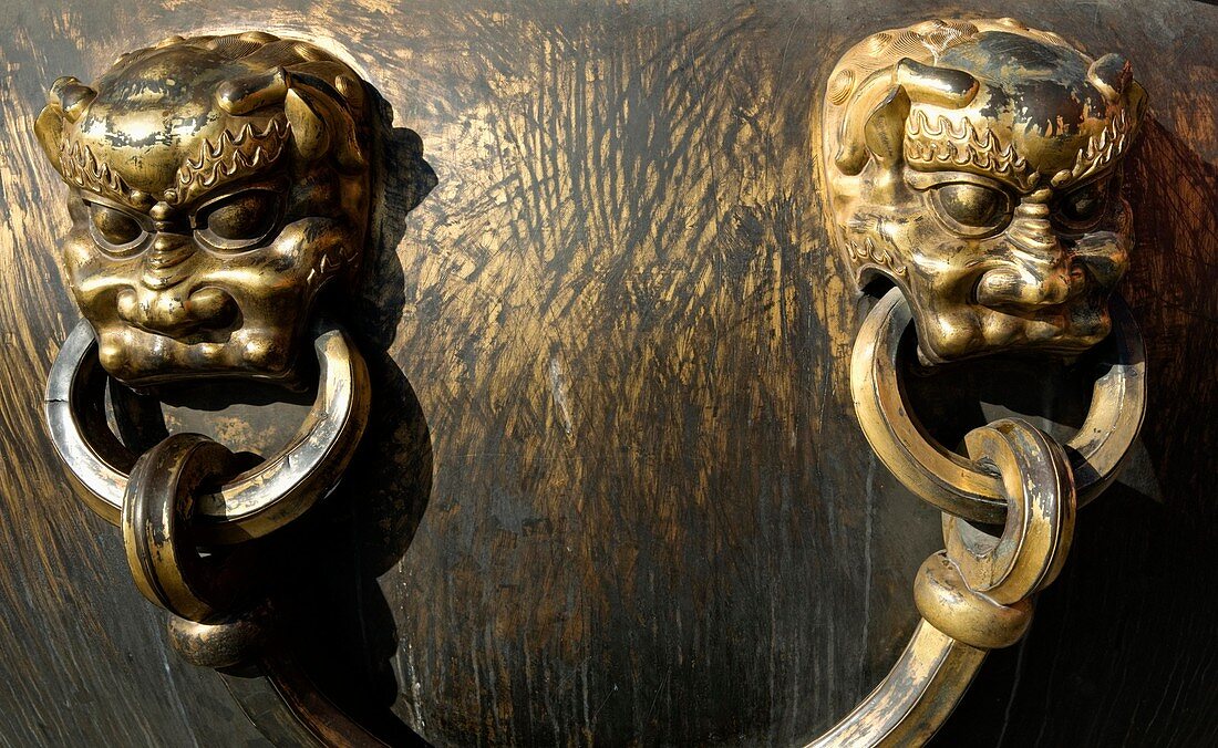 Bronze Lion detail at the Forbidden City Beijing China