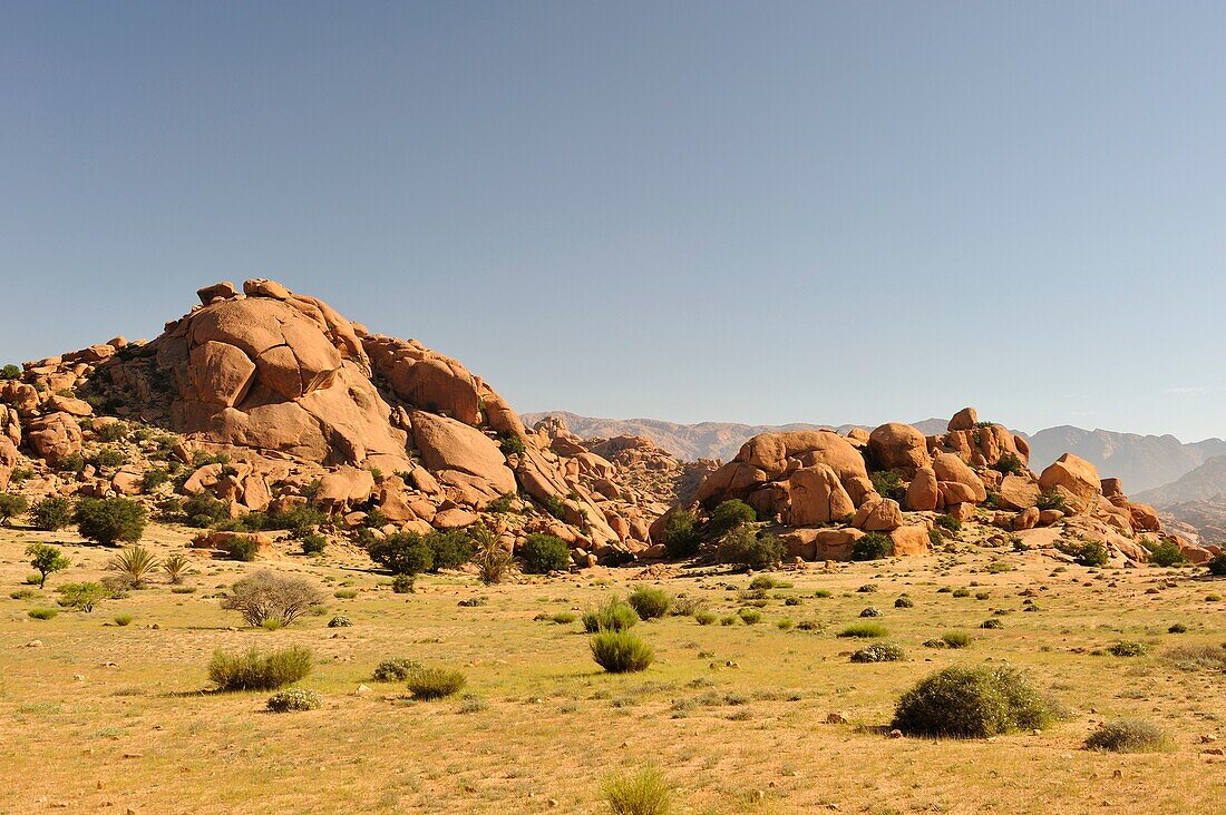 Granitfelsen um Tafraoute, Anti-Atlas, Marokko, Nordafrika