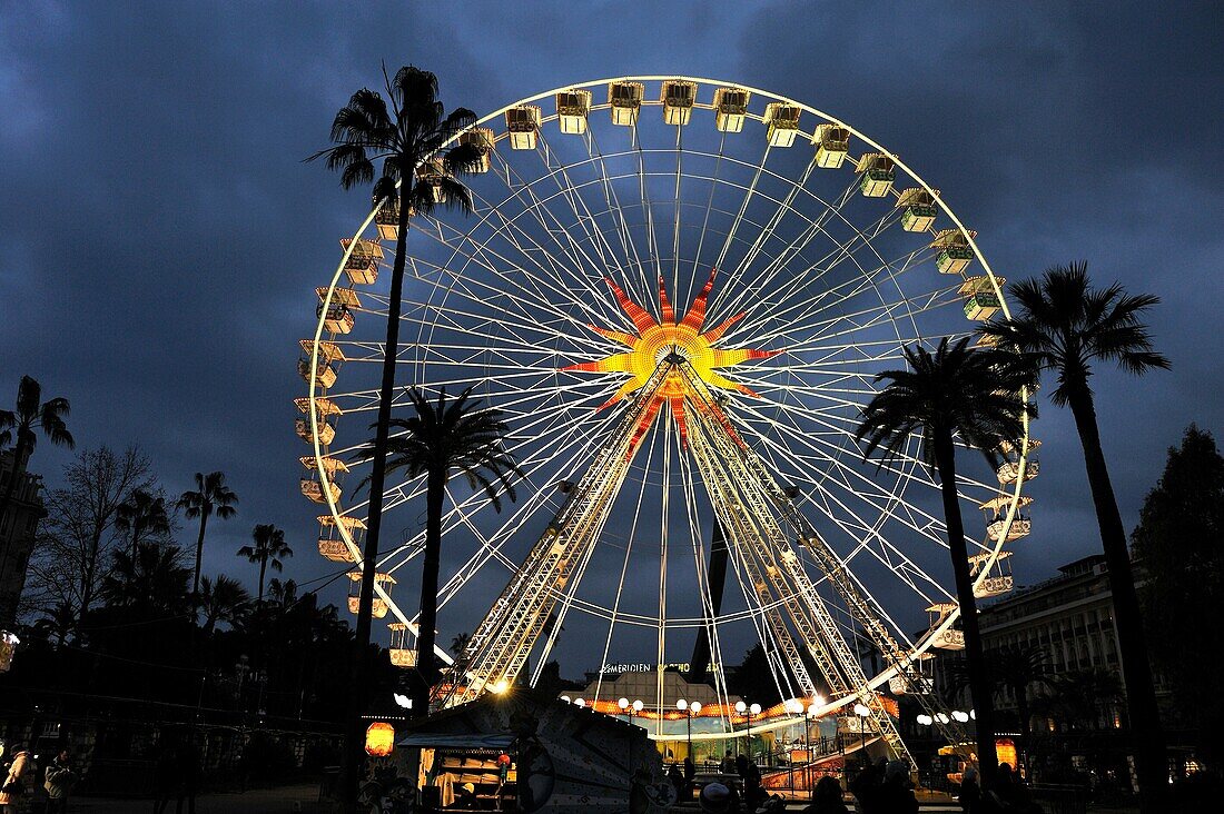 Riesenrad, Karneval von Nizza, Nizza, Côte d'Azur, Alpes-MaritimesMaritime Alpen, Frankreich