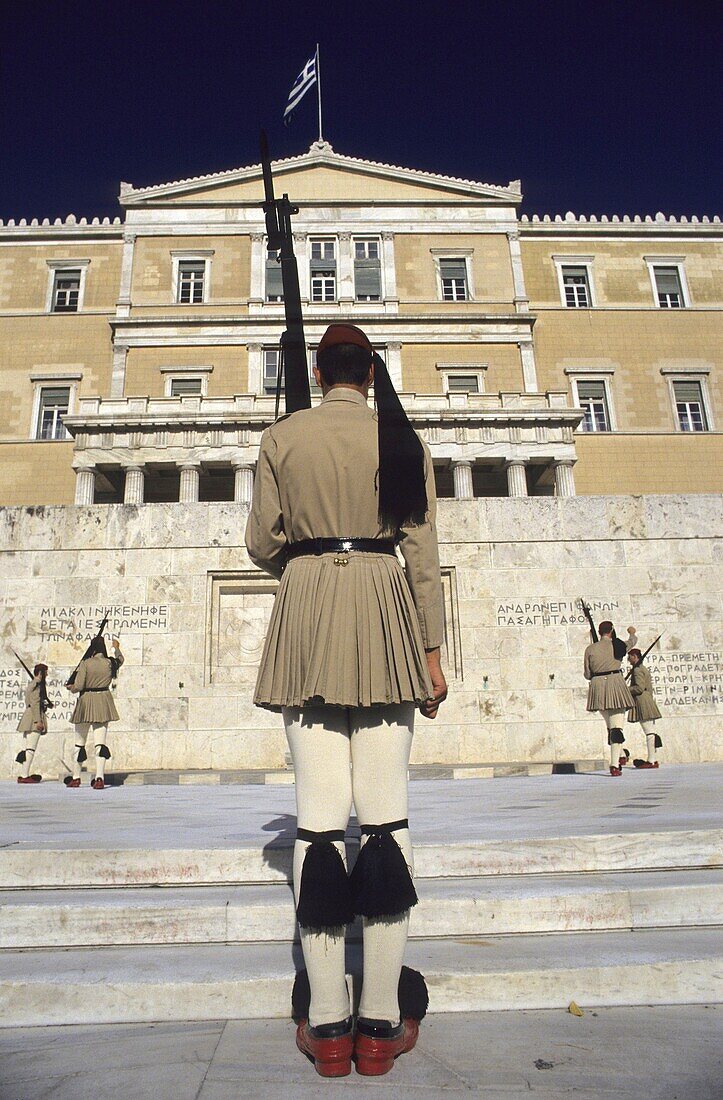 Changing of Guard at Parliament house in Athens Greece