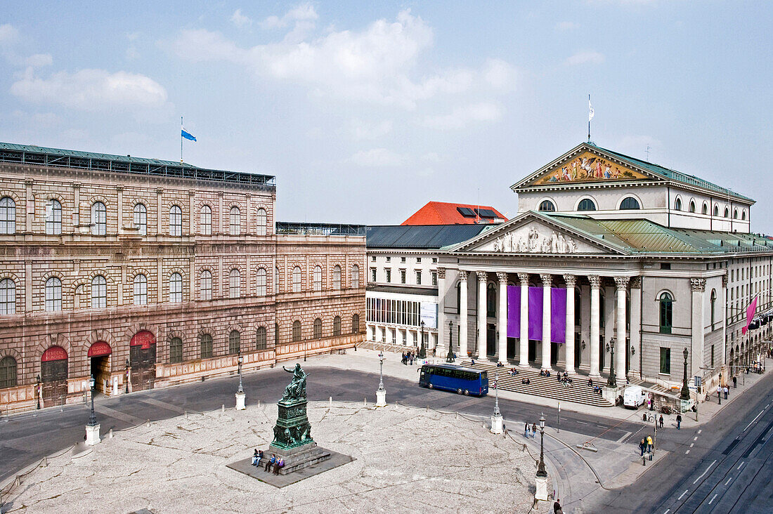 The Bavarian State Opera and the REsidence, Max-Joseph-Platz, Munich, Upper Bavaria, Bavaria, Germany