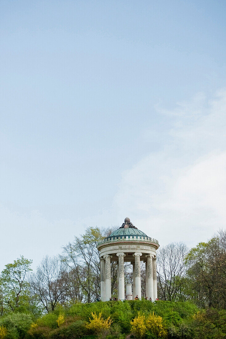 Monopteros temple, Englischer Garten, park in spring, Munich, Upper Bavaria, Germany, Europe