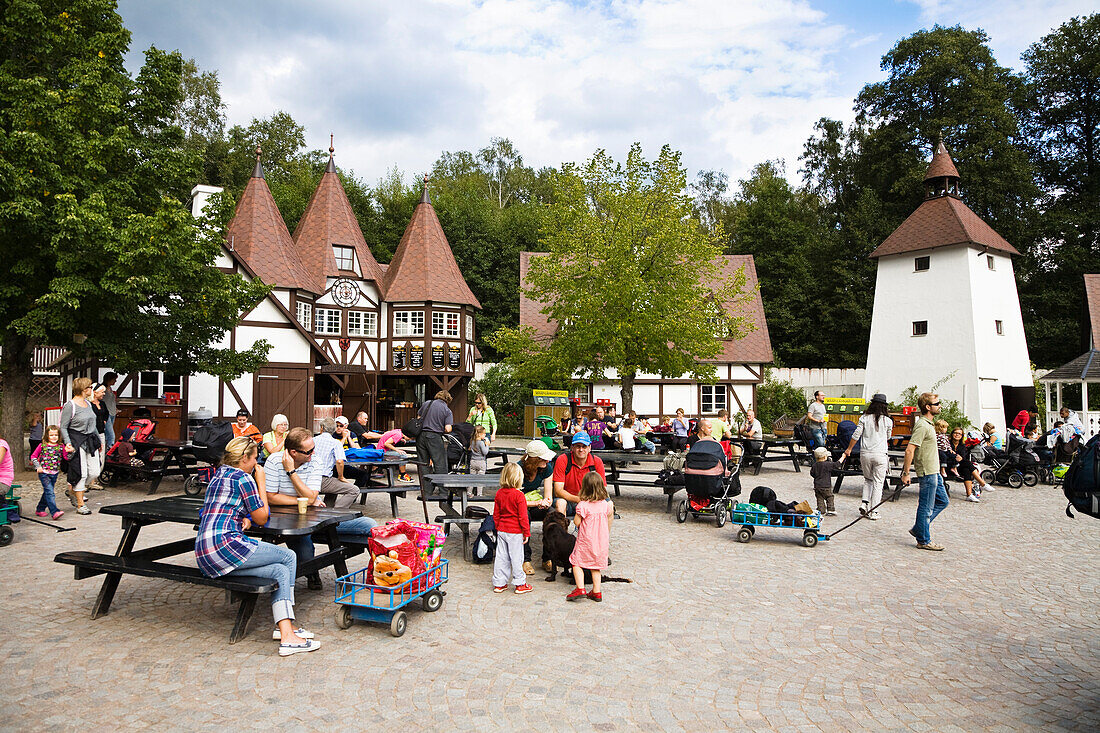 People at Astrid Lindgren Värld, Astrid Lindgren World, Vimmerby, Smaland, South Sweden, Europe