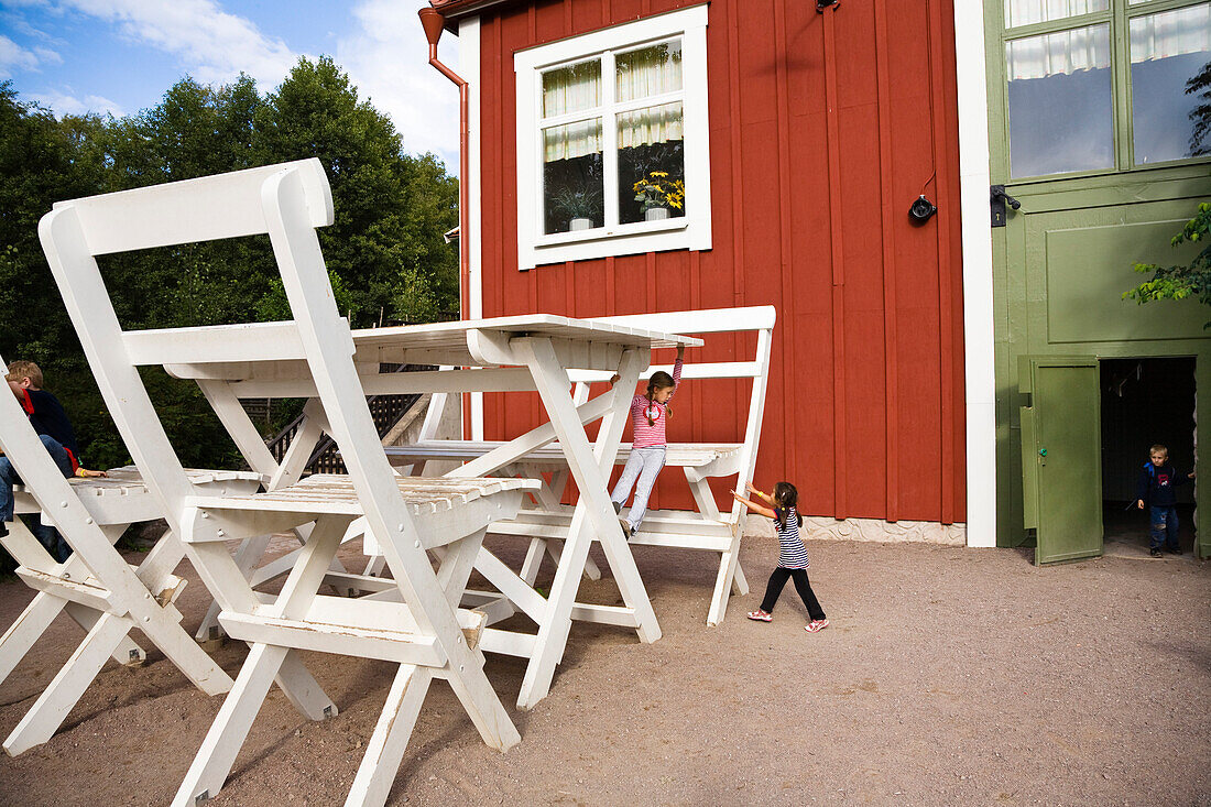 Children at Astrid Lindgren Värld, Astrid Lindgren World, Vimmerby, Smaland, South Sweden, Europe