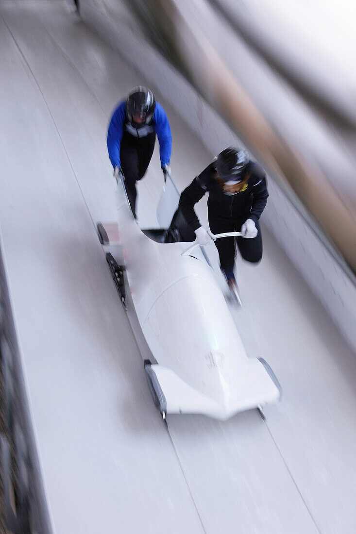 Two-man bobsled, Königssee bobsleigh, Berchtesgadener Land, Bavaria, Germany