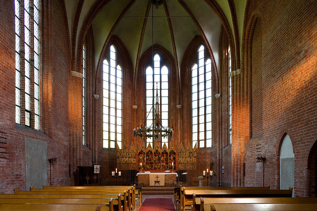 Interior view of abbey church, Cismar monastery, Cismar, Schleswig-Holstein, Germany, Europe