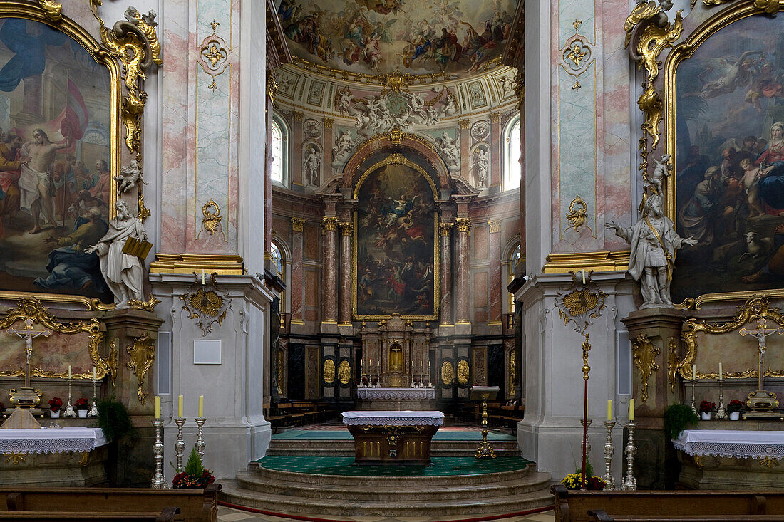 In der Klosterkirche von Kloster Ettal, Benediktinerabtei, Ettal, Bayern, Deutschland, Europa
