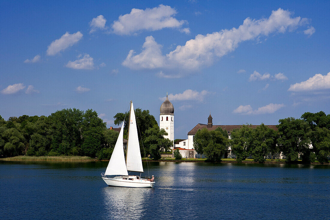 Frauenchiemsee minster, also called Frauenwörth, Benedictine monastry, Chiemsee, Bavaria, Germany, Europe