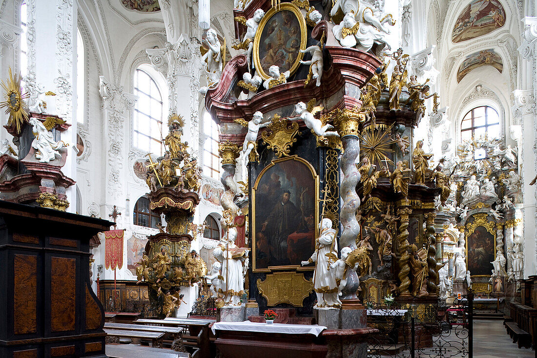 Interior view of Neuzelle monastery, Cistercian monastery, near Eisenhüttenstadt, Niederlausitz, Brandenburg, Germany, Europe