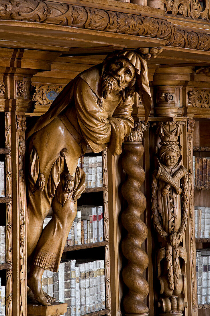 Library in the monastery of Waldsassen, Upper Palatinate, Bavaria, Germany