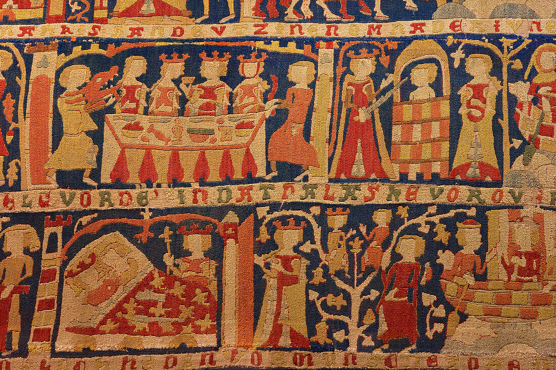 Tapestry at Wienhausen Convent, former Cistercian nunnery is today an evangelical abbey, Wienhausen, Lower Saxony, Germany, Europe