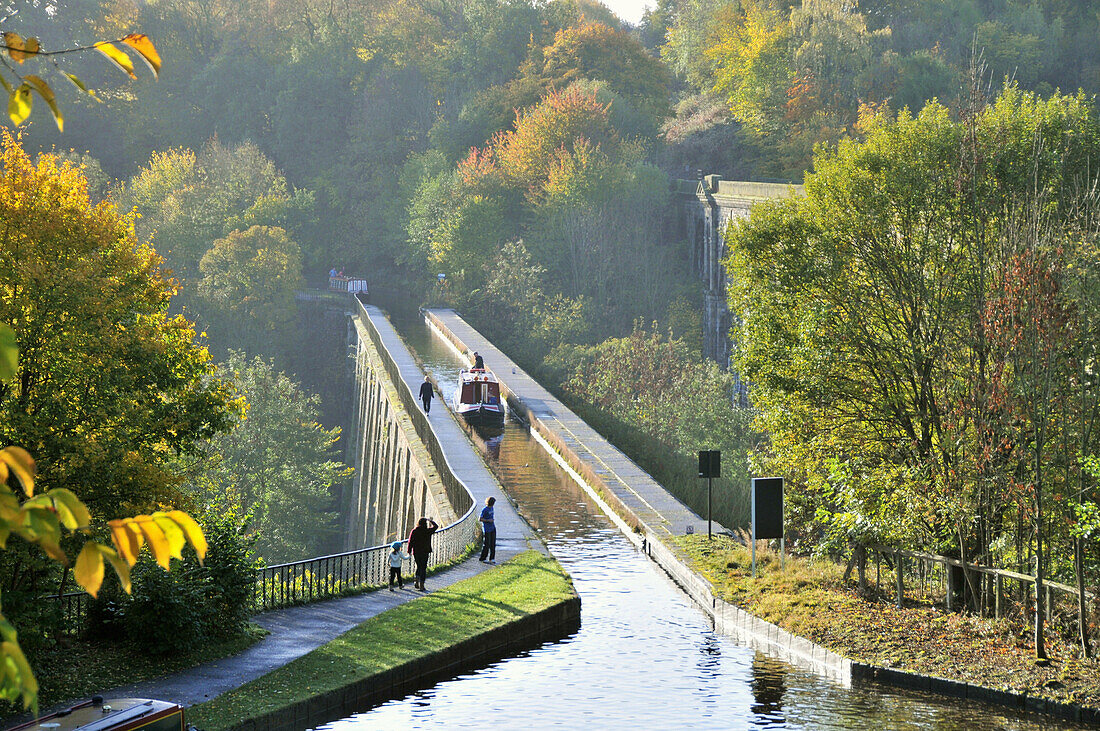 Chirk Aquädukt, Llangollen Kanal, Wales, Großbritannien