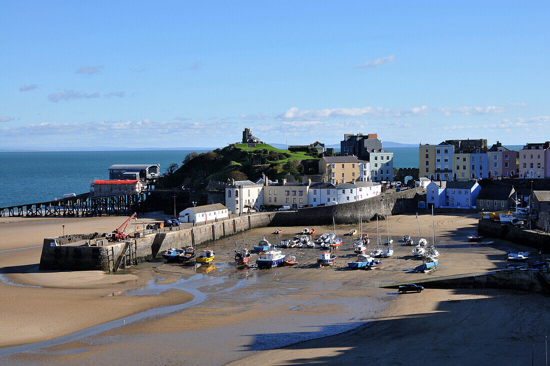 Tenby harbour, Pembrokeshire, south-Wales, Wales, Great Britain