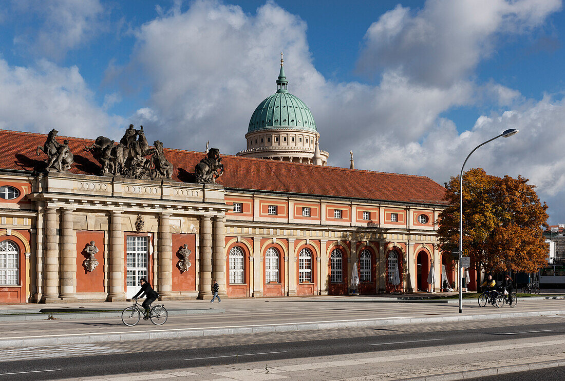 Breadth Street, Stables, Film Museum, Nikolai Church, builder Georg Wenzeslaus von Knobelsdorff, Potsdam, Brandenburg, Germany