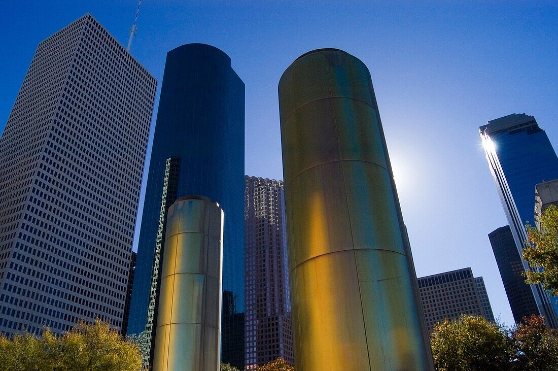 Modern buildings in the Skyline district of downtown Houston, Texas
