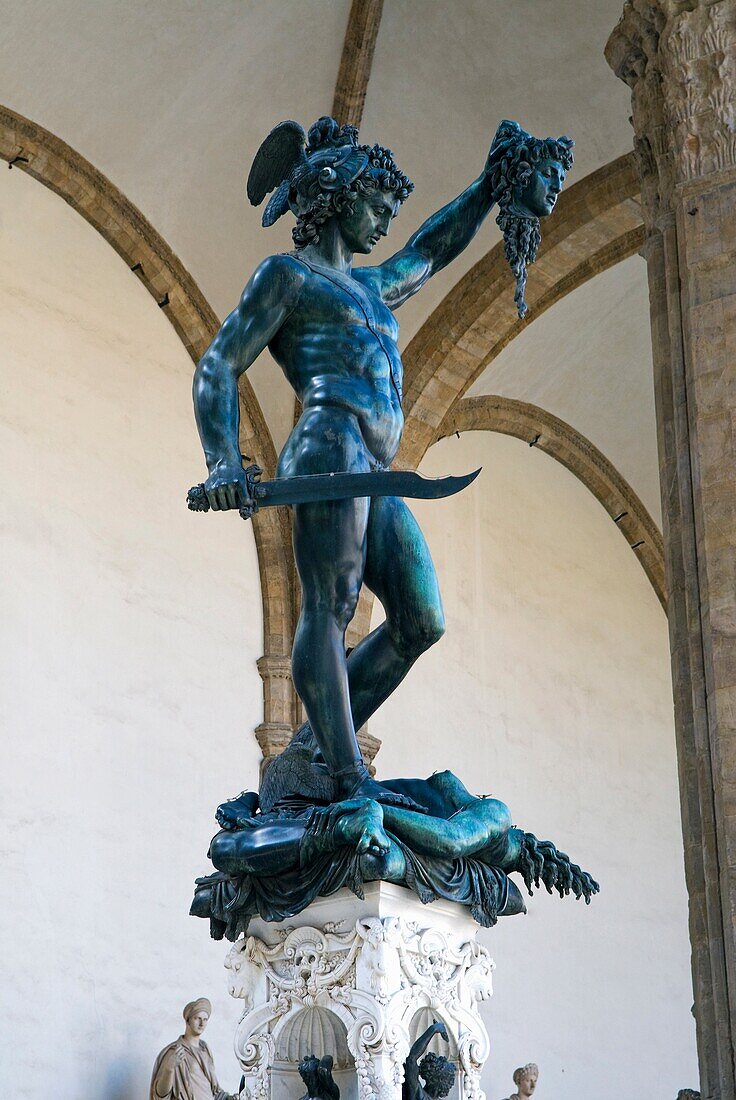 The Benvenuto Cellini's Perseus, Loggia dei Lanzi Loggia dell'Orcagna, Florence Firenze, UNESCO World Heritage Site, Tuscany, Italy, Europe