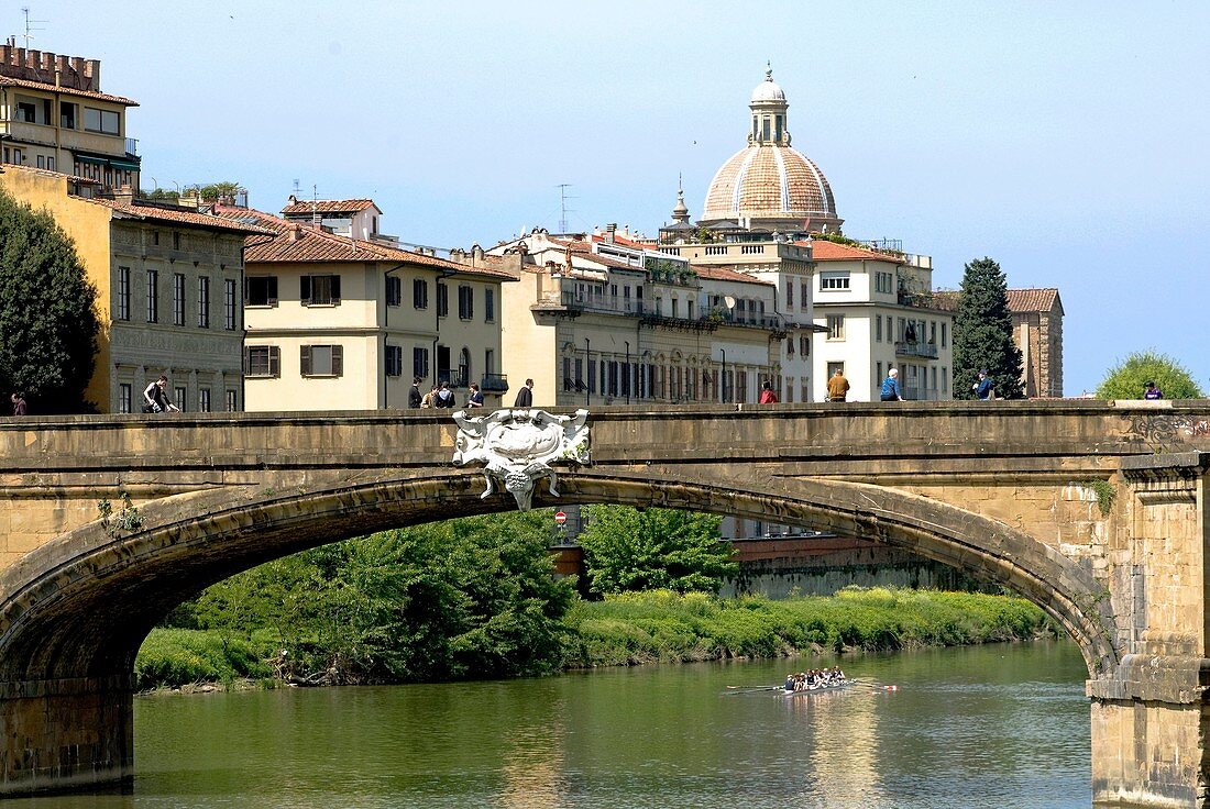 Ponte Santa Trinita, Arno river, Florence Firenze, UNESCO World Heritage Site, Tuscany, Italy, Europe