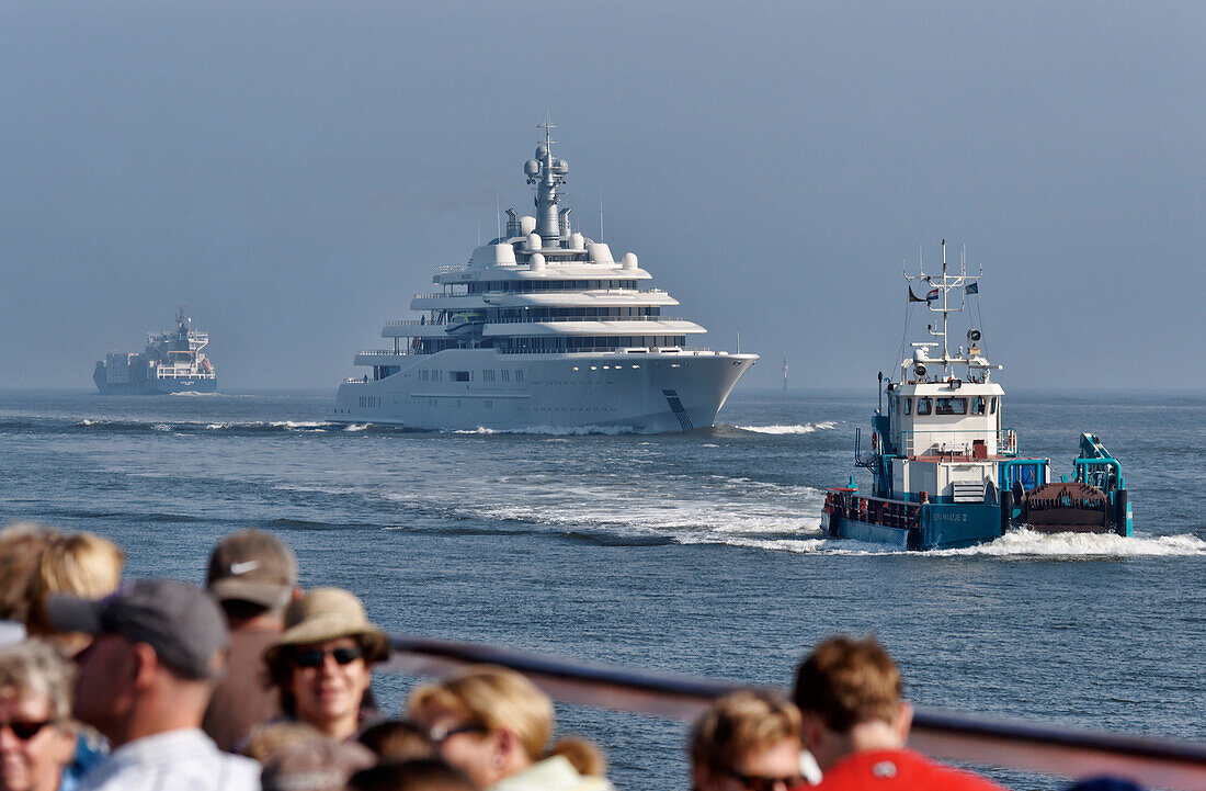 Ship at the North Sea near Cuxhaven, Lower Saxony, Germany