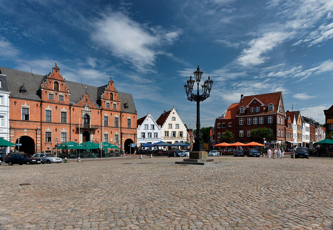 Market square in Glueckstadt, Schleswig-Holstein, Germany